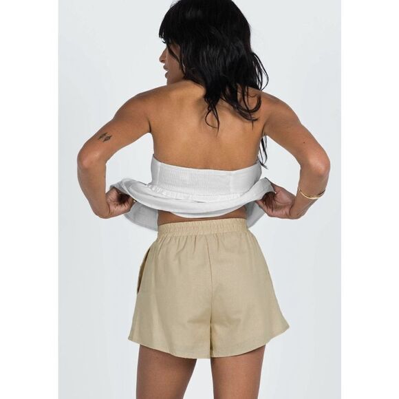 Princess Polly Pull On Elastic Waist Drawstring Cotton Shorts Size‎ 2 Green NWT - Picture 3 of 8